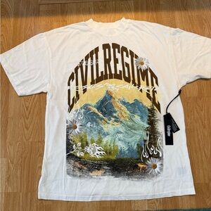 Civil Regime Oversized Graphic T-Shirt – Size Large NWT and Bag